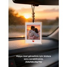 Kişiye Özel Çift Taraflı Dikiz Aynası Fotoğraf Askısı – Özel Tasarım Araç Süsü