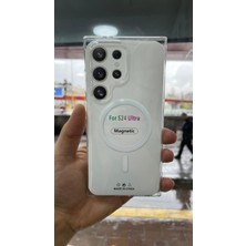 İzel Aksesuar Samsung Galaxy S24 Ultra Sert Pc Sararmaz Magsafe Şeffaf  Kılıf