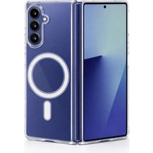 Fenza Samsung Galaxy Z Fold 7 Uyumlu Kamera Korumalı Magsafe Wireless Şarj Özellikli Lüks Şeffaf Silikon T
