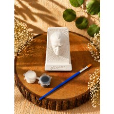 En Art Imzalı Atatürk Büst Biblo Boyama Seti – Taş Tozu, 2 Renk Akrilik Boya & Fırça Dahil | Dıy Hobi ve Hediye Seti