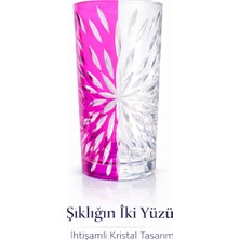 Çift Renk Kristal Desenli Cam Bardak Şeffaf Renkli Modern Sunum Bardağı – Sudedi Home