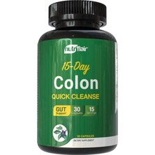 Nutriflair Colon Cleanse 15 Day Detox Senna Leaf Psyllium Husk Probiotics Lactobacillus 30 caps