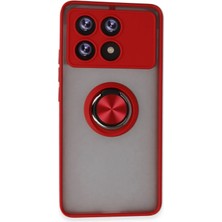 TKÇ Mey Ithalat®   Poco X6 Pro Kılıf Montreal Yüzüklü Silikon Kapak - Kırmızı