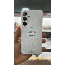 İzel Aksesuar Samsung Galaxy S25 Plus Sert Pc Sararmaz Magsafe Şeffaf  Kılıf