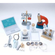 Nilberry Montessori Bilim ve Deney Seti 30 Parça Ahşap Deney Oyuncak Stem Laboratuvar Seti