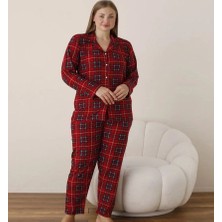 Gawzera Boyraz Battal Beden Gömlek Yaka Önü Düğmeli Pijama Takımı ( Dar Kalıptır 1 Beden Büyük Tercih Edin)