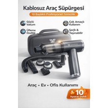 Şarjlı LED Işıklı 100WATT 17.000PA El Süpürgesi Çift Kademeli Güçlü Çekiş