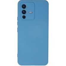 TKÇ Mey Ithalat®  Vivo V23 5g Kılıf Nano Içi Kadife Silikon - Mavi