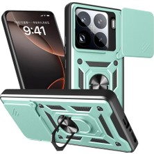 TKÇ Mey Ithalat®   Mi 15 Pro Kılıf Pars Lens Yüzüklü Silikon - Yeşil