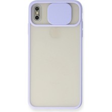 TKÇ Mey Ithalat®  iPhone x Kılıf Palm Buzlu Kamera Sürgülü Silikon - Lila
