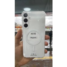 İzel Aksesuar Samsung Galaxy A35 Sert Pc Sararmaz Magsafe Şeffaf  Kılıf