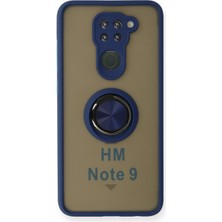 TKÇ Mey Ithalat®   Redmi Note 9 Kılıf Montreal Yüzüklü Silikon Kapak - Lacivert