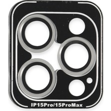 TKÇ Mey Ithalat®  iPhone 15 Pro Max Pvd Metal Kamera Lens - Gümüş