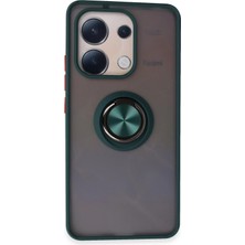 TKÇ Mey Ithalat®   Redmi Note 13 4g Kılıf Montreal Yüzüklü Silikon Kapak - Yeşil