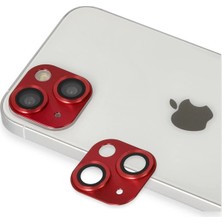 TKÇ Mey Ithalat®  iPhone 13 Pers Alüminyum Kamera Lens - Kırmızı