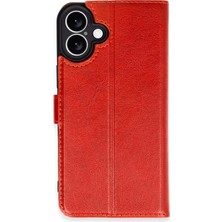 TKÇ Mey Ithalat®  iPhone 16 Plus Kılıf Trend S Plus Kapaklı Kılıf - Kırmızı