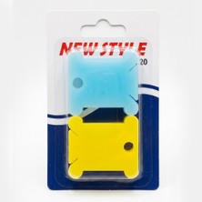 Altuhafiye Muline Iplik Sarma Aparatı 20'li Paket - Plastik Ip Düzenleyici Bobin (Mavi & Sarı)