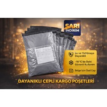 Sarı İndirim Kargo Poşeti Cepli Kendinden Yapışkanlı Dayanıklı Gönderi Poşeti Farklı Ebat Seçenekleri