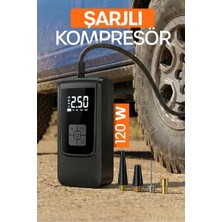 150PSI Şarjlı Araç Oto Kompresörü Powerbank LED Işıklı Lastik Şişirme