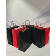 1.kalite 25X31CM (10 Adet)Kırmızı(10 Adet)Siyah Renkli Kraft Kağıt Çanta,hediye Poşeti,hediye Paketi
