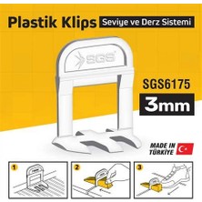 Sgs 3 mm Derz Seviye Tespit Klipsi (PK/100 Adet)