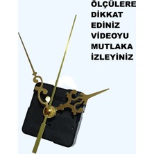 Cnr Shop Duvar Saati Mekanizması, 22 mm Şaft Sessiz Çalışır Akar Mekanizma Akrep-Yelkovan-Saniye-(Askısız)