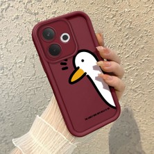 Ucuc Oppo A5 Pro 4g/5g Uyumlu Darbeye Dayanıklı Kamera Korumalı Bordo Silikon Baskı Desenli Kılıf