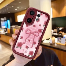 Ucuc Vivo X200 Fe Uyumlu Darbeye Dayanıklı Kamera Korumalı Bordo Silikon Baskı Desenli Kılıf