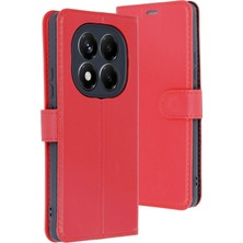 TKÇ Mey Ithalat®   Redmi Note 14 4g Kılıf Trend S Plus Kapaklı Kılıf - Kırmızı