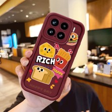 Ucuc Xiaomi 15 5g Uyumlu Darbeye Dayanıklı Kamera Korumalı Bordo Silikon Baskı Desenli Kılıf