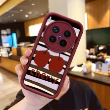 Ucuc Vivo X300 Pro Uyumlu Darbeye Dayanıklı Kamera Korumalı Bordo Silikon Baskı Desenli Kılıf