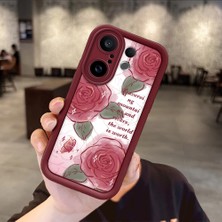 Ucuc Vivo X200 Fe Uyumlu Darbeye Dayanıklı Kamera Korumalı Bordo Silikon Baskı Desenli Kılıf
