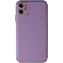 TKÇ Mey Ithalat®  iPhone 12 Kılıf Coco Deri Silikon Kapak - Lila
