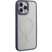TKÇ Mey Ithalat®  iPhone 15 Pro Max Kılıf Room Magneticsafe Silikon - Sierra Blue