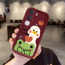Ucuc Vivo Y31/Y21D Uyumlu Darbeye Dayanıklı Kamera Korumalı Bordo Silikon Baskı Desenli Kılıf