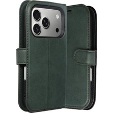 TKÇ Mey Ithalat®   iPhone 17 Pro Trend S Plus Kapaklı Kılıf - Yeşil
