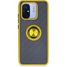 TKÇ Mey Ithalat®   Redmi 12C Kılıf Montreal Yüzüklü Silikon Kapak - Sarı