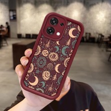 Ucuc Oppo F31 Uyumlu Darbeye Dayanıklı Kamera Korumalı Bordo Silikon Baskı Desenli Kılıf