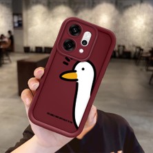 Ucuc Oppo RENO14 Pro Uyumlu Darbeye Dayanıklı Kamera Korumalı Bordo Silikon Baskı Desenli Kılıf