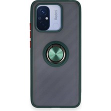 TKÇ Mey Ithalat®   Redmi 12C Kılıf Montreal Yüzüklü Silikon Kapak - Yeşil