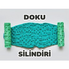 Casey Store Kil ve Seramik Doku Oklavası + Hediye Tutucu Aparat Polimer Kil ve Hamur Şekillendirici Roller