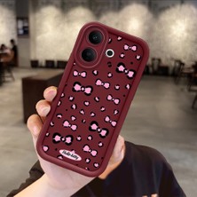Ucuc Vivo V60 Lite 4g/5g Uyumlu Darbeye Dayanıklı Kamera Korumalı Bordo Silikon Baskı Desenli Kılıf