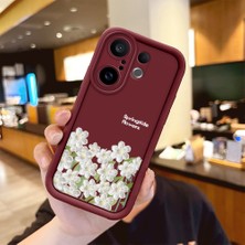 Ucuc Vivo X200 Fe Uyumlu Darbeye Dayanıklı Kamera Korumalı Bordo Silikon Baskı Desenli Kılıf