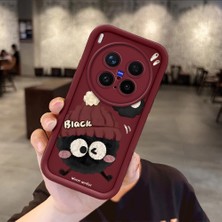 Ucuc Vivo X300 Pro Uyumlu Darbeye Dayanıklı Kamera Korumalı Bordo Silikon Baskı Desenli Kılıf