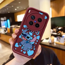 Ucuc Vivo X300 Pro Uyumlu Darbeye Dayanıklı Kamera Korumalı Bordo Silikon Baskı Desenli Kılıf
