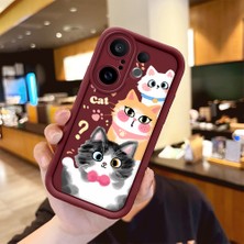 Ucuc Vivo X200 Fe Uyumlu Darbeye Dayanıklı Kamera Korumalı Bordo Silikon Baskı Desenli Kılıf