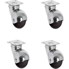 Tify Küre Teker-Ofis Koltuk Dolap 360 Derece Döner Tablalı Metal Küre Tekerlek - 40 mm, 4 Adet
