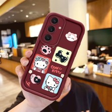 Ucuc Samsung Galaxy S25 Plus Uyumlu Darbeye Dayanıklı Kamera Korumalı Bordo Silikon Baskı Desenli Kılıf