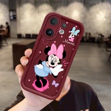 Ucuc Vivo V60 Uyumlu Darbeye Dayanıklı Kamera Korumalı Bordo Silikon Baskı Desenli Kılıf