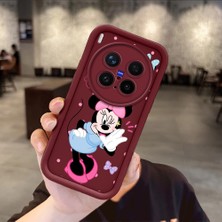 Ucuc Vivo X300 Pro Uyumlu Darbeye Dayanıklı Kamera Korumalı Bordo Silikon Baskı Desenli Kılıf